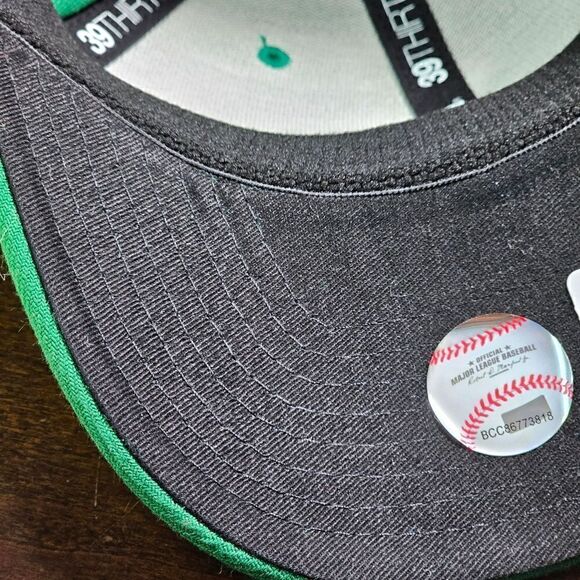 New Era Oakland Athletic\'s Fitted Hat Cap Green White 39Thirty Medium Unisex New main image 7